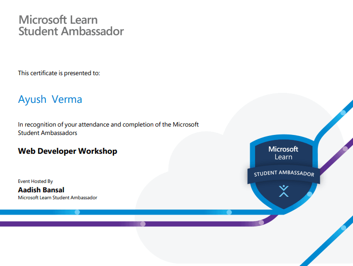 Frontend Web Developer certificate preview
